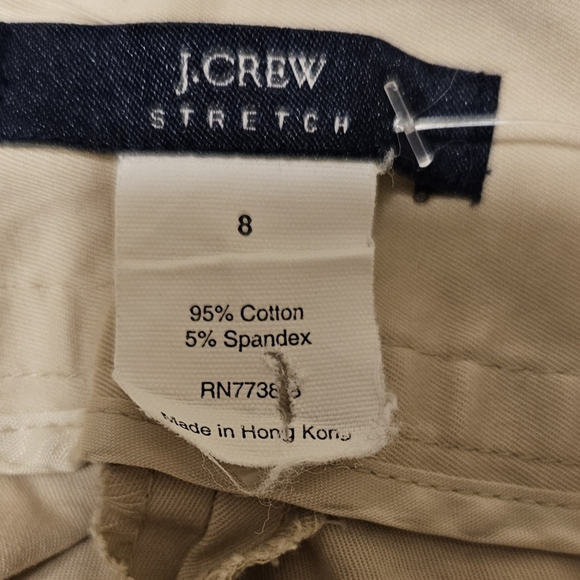 J. CREW Stretch Women's Wide Leg Pants SIZE 8 Light Khaki Pre-Owned - Picture 4 of 4